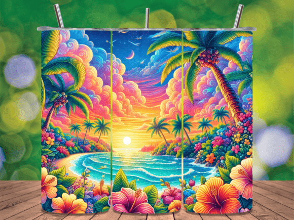 Download Hawaiian Beach Sunset Seascape Tumbler - Sunset Collection
