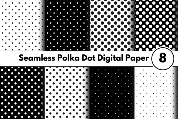 Download Black and White Polka Dot Digital Paper - Polka dot digital paper Collection