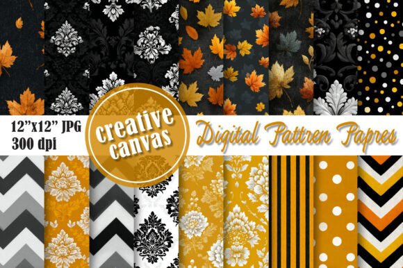 Download Autumn &amp; Polka Dot Digital Paper Bundle - Polka dot digital paper Collection