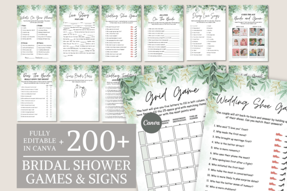 Download Greenery Bridal Shower Games Template - Template Collection