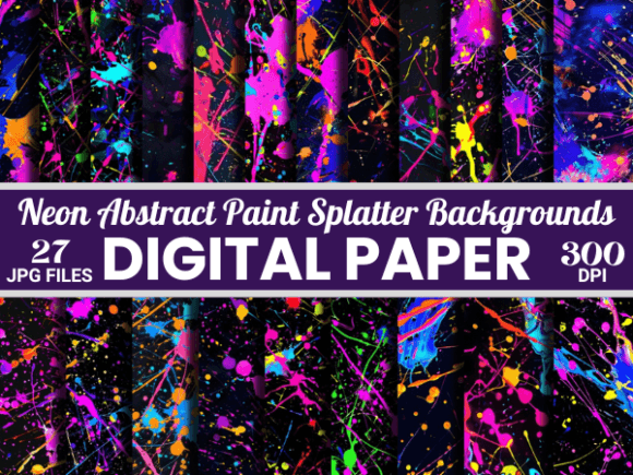 Download Neon Abstract Paint Splatter Backgrounds - Paint Collection