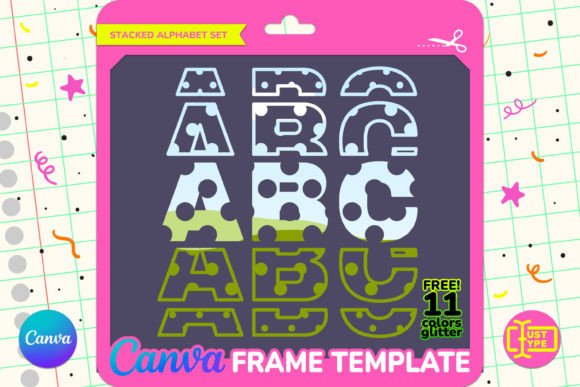 Download Polka Pattern Stacked Alphabet Canva - Polka pattern Collection