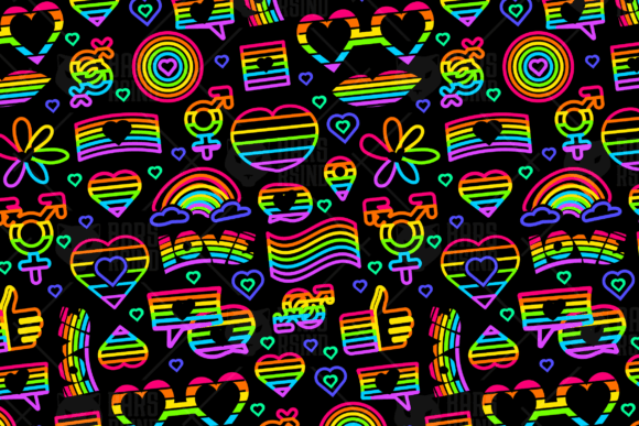Download Cute Neon Pride Seamless - Cute Collection