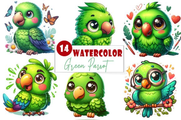 Download Cute and Funny Green Parrot Sublimation - Cute Collection
